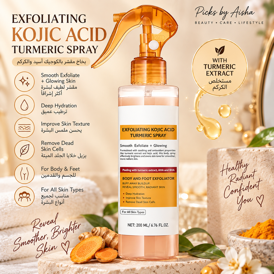 Artiwell Kojic Acid & Turmeric Exfoliating Spray – 200 ml