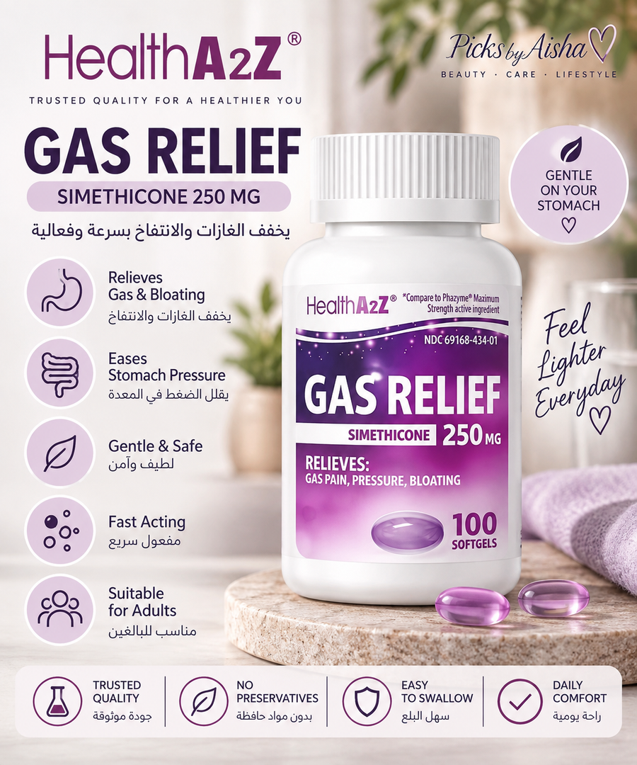 HealthA2Z Gas Relief Simethicone 250 mg – 100 Softgels