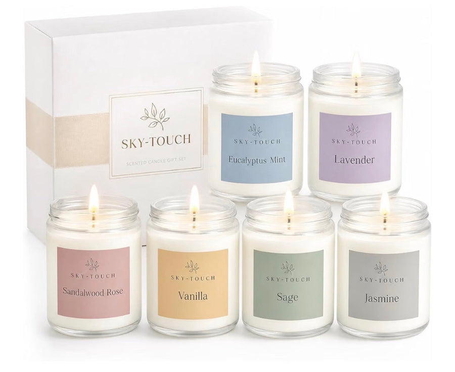 Sky-Touch Scented Candle Gift Set – 6 Scents