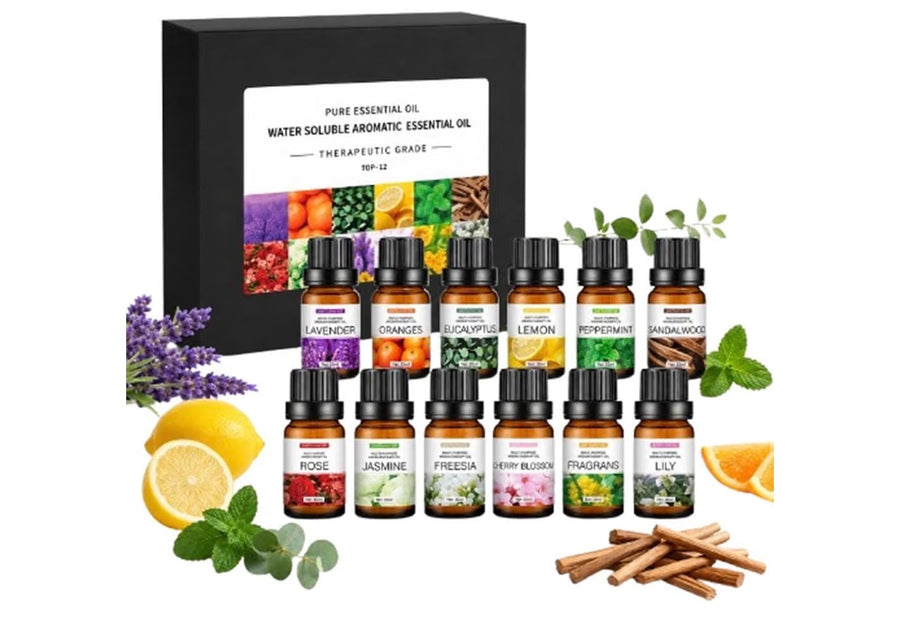 Water-Soluble Aromatic Essential Oil Set – 12 Scents