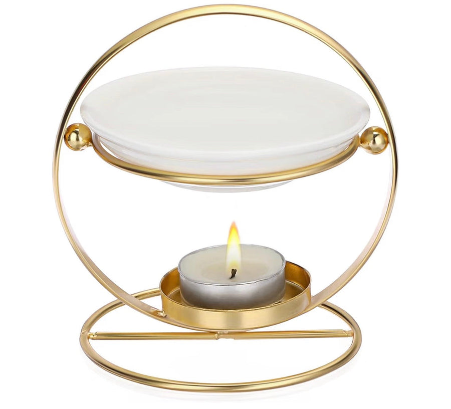 Azonee Ceramic Wax Melt & Essential Oil Burner – Gold