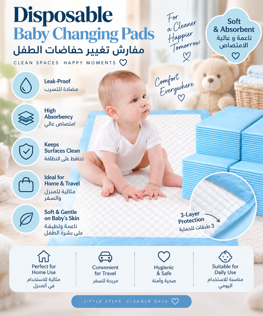 Disposable Baby Changing Pads – Blue
