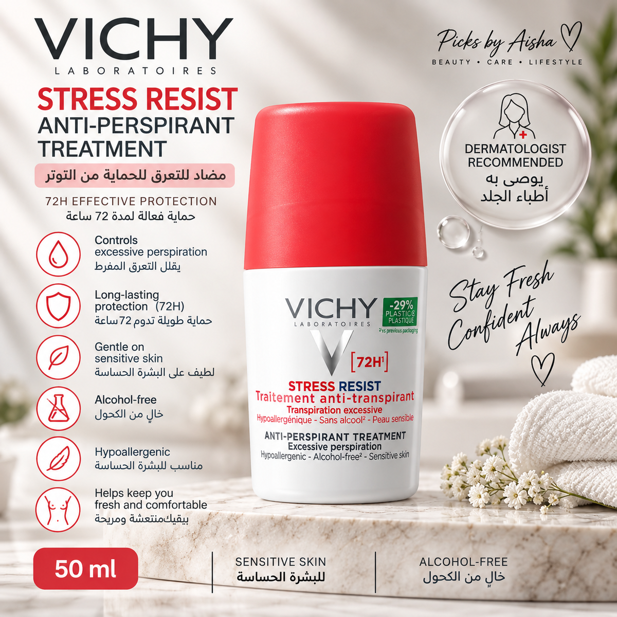 Vichy Stress Resist 72H Anti-Perspirant - Picks by Aisha
